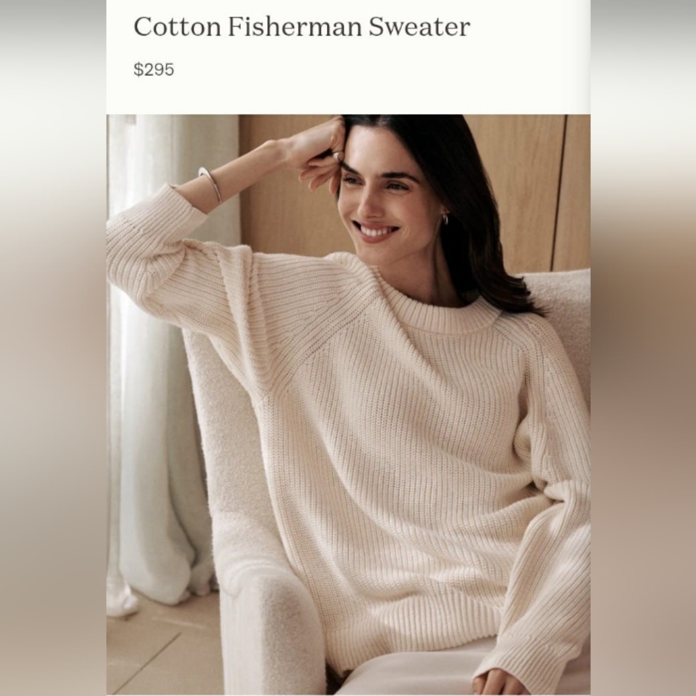 Jenni Kayne Cream Cotton Fisherman Sweater